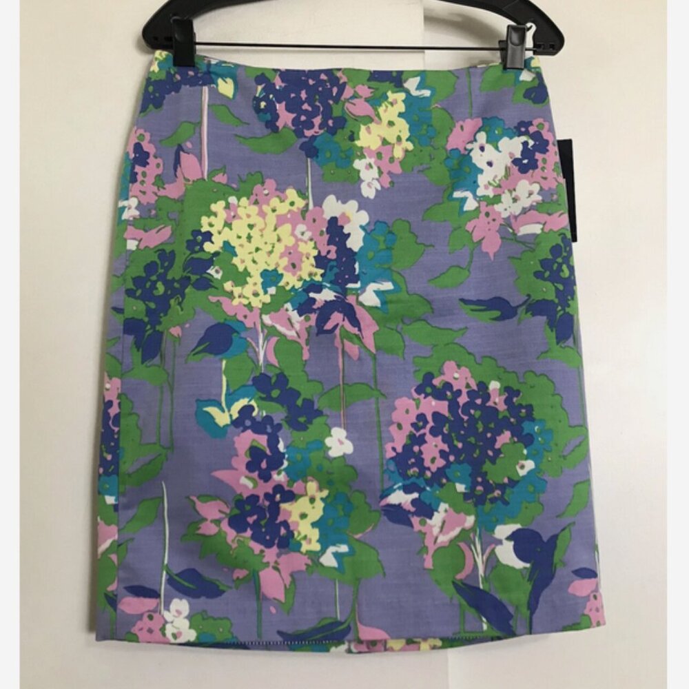 TOMMY HILFIGER NWT 10 Purple Hydrangea Floral Skirt